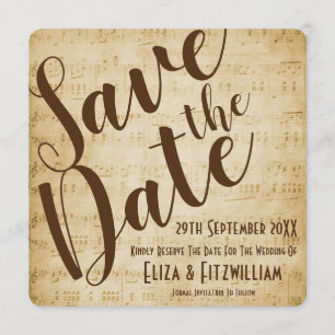 Save the Date Vintage Musik Einladung