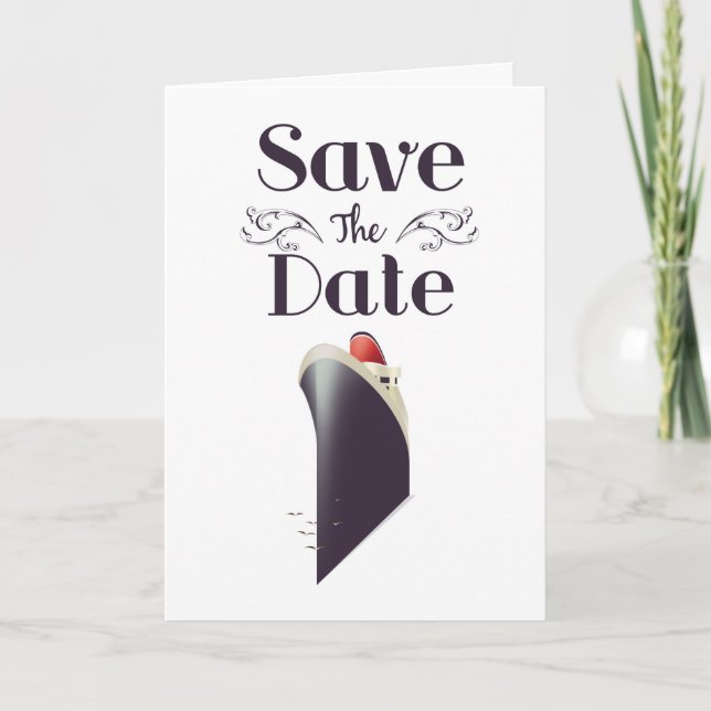Save the Date Vintage Nautic-Einladung (Vorderseite)