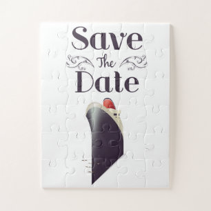 Save the Date Vintage Nautic-Einladung Puzzle