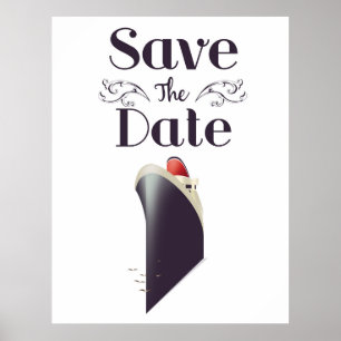 Save the Date Vintage Nautical invite Poster
