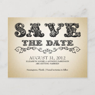 Save the Date Vintage Postkarten rückgängig machen