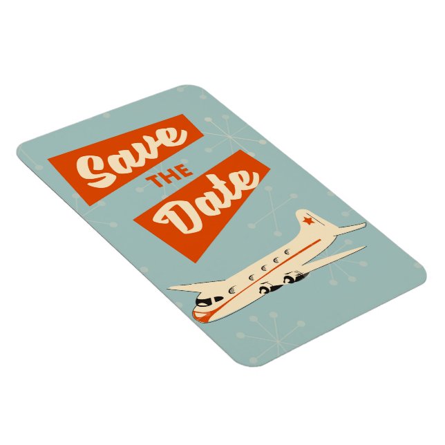 Save the Date Vintage Reiseplakat Magnet (Rechte Seite)