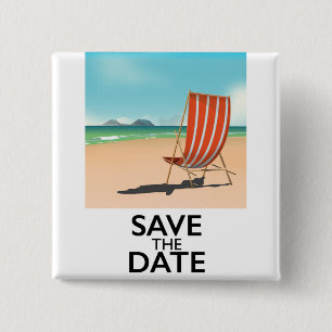 Save the Date Vintage-Reiseposter Button