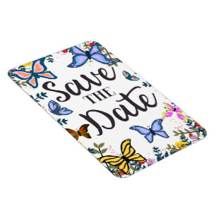 Save the Date Vintage Schmetterlinge. Magnet