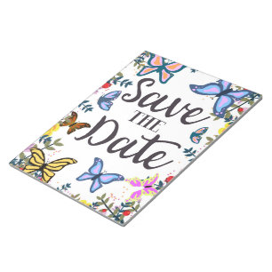 Save the Date Vintage Schmetterlinge. Notizblock