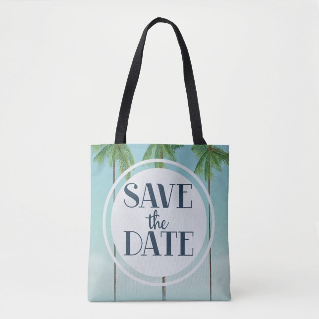 Save the Date Vintage Tropenpalmen (Vorderseite)