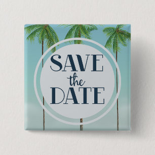 Save the Date Vintage Tropenpalmen Button