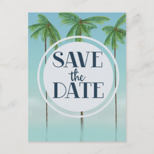 Save the Date Vintage Tropenpalmen Postkarte