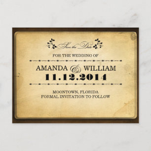 Save the Date Vintage Typografiepostkarten Ankündigungspostkarte