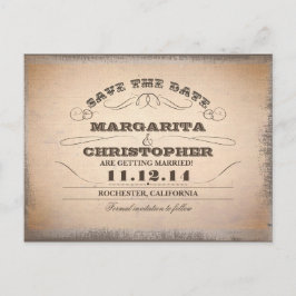 Save the Date Vintage typografische Postkarten