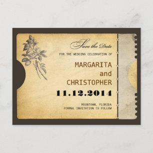 Save the Date Vintage typografische Postkarten