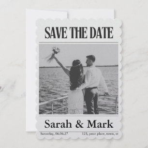 Save the Date Vintage-Zeitung im Trend rund