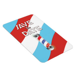 Save the Date Vintager Barberladen Magnet