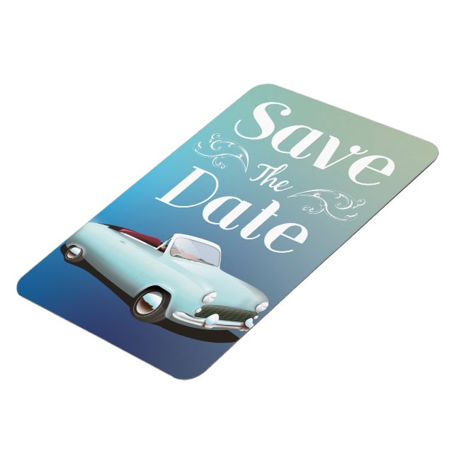 Save the Date Vintager Klassiker Magnet (Linke Seite)