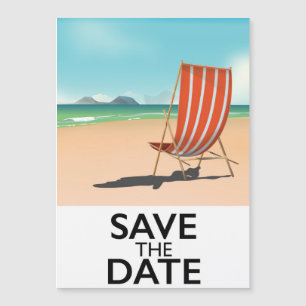 Save the Date Vintager Liegestuhl Magnetkarte