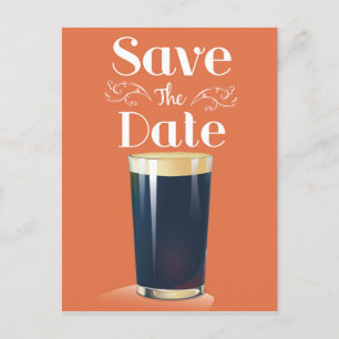 Save the Date Vintager Pint Drink Postkarte