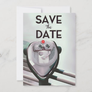 Save the Date Vintager Teleskop-Betrachter Einladung