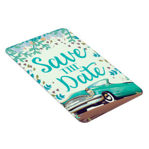 Save the Date Vintager Vintager Oldtimer. Magnet
