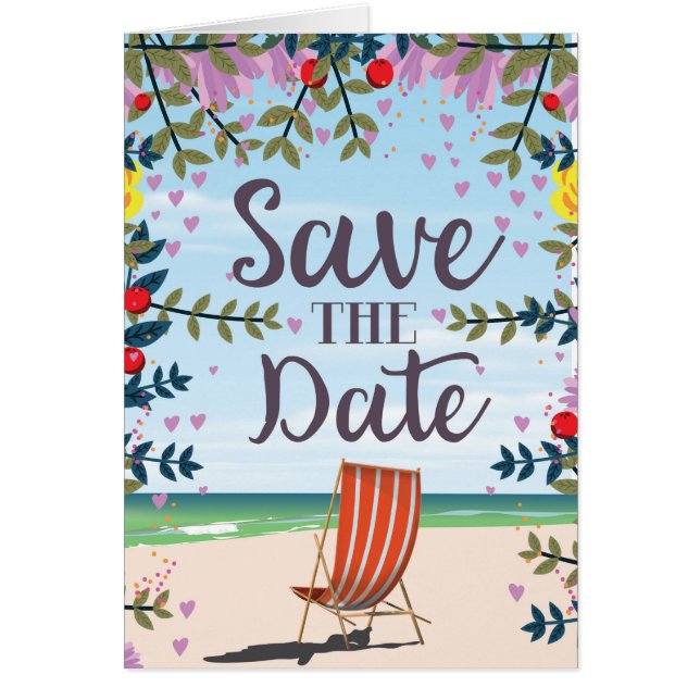 Save the Date Vintager Vintager Strand und Liegest (Vorne)