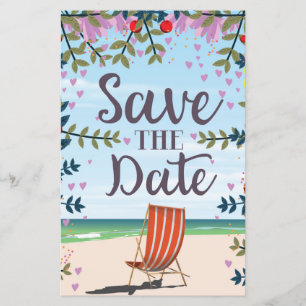 Save the Date Vintager Vintager Strand und Liegest