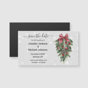 Save the Date Vintager Weihnachtsmagnet Magnetkarte