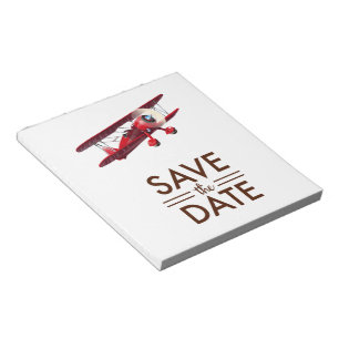 Save the Date Vintages bi-Flugzeug Notizblock