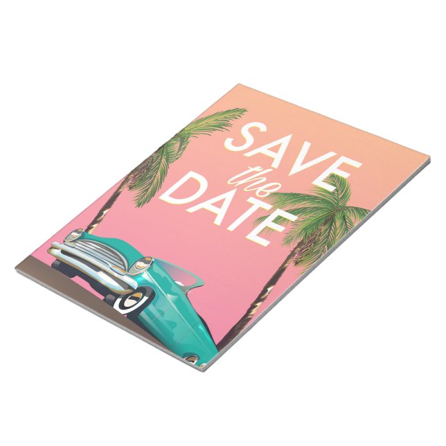 Save the Date Vintages Cabrio Notizblock (angewinkelt)