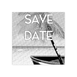 Save the Date Vintages Fischerboot Gummistempel