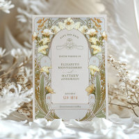 Save the Date Vintages Jugendstil von Mucha Einlad