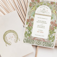 Save the Date Vintages Jugendstil von Mucha Einlad
