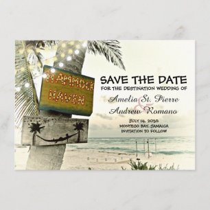 Save the Date Vintages Romantisches Strandziel