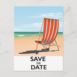 Save the Date Vintages Strandposter Ankündigungspostkarte