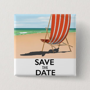 Save the Date Vintages Strandposter Button