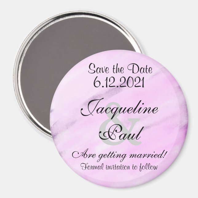 Save the Date Violet Watercolor Magnet (Vorderseite/Rückseite)