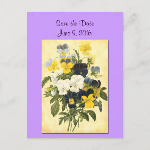Save the Date Violets und Pansy Postkarte