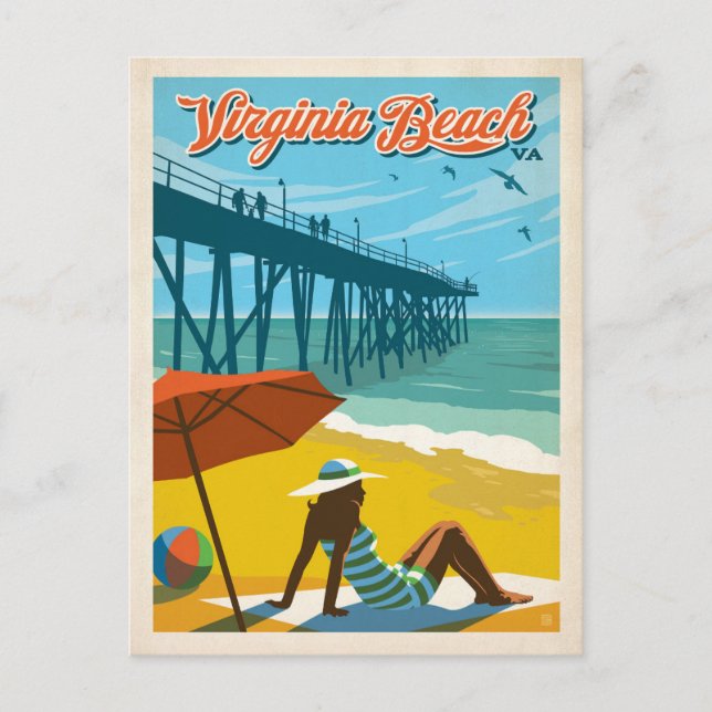 Save The Date | Virginia Beach, VA Ankündigungspostkarte (Vorderseite)