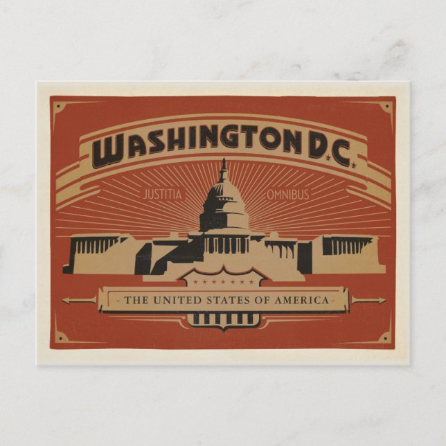 Save The Date | Washington, D.C. Ankündigungspostkarte (Vorderseite)
