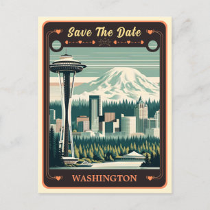 Save The Date   Washington Einladung Postcard Postkarte