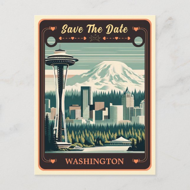 Save The Date | Washington Einladung Postcard Postkarte (Vorderseite)
