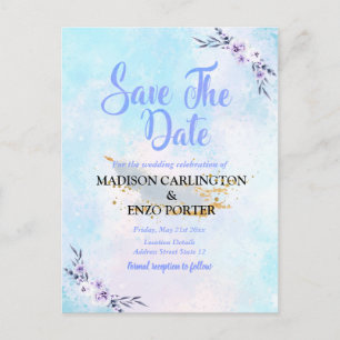 Save the Date Wasserfarbenpastel Postkarte