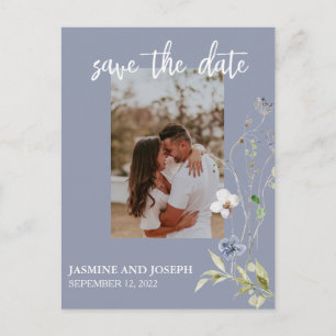 Save the Date Watercolor Wilde Blume Foto Ankündigungspostkarte