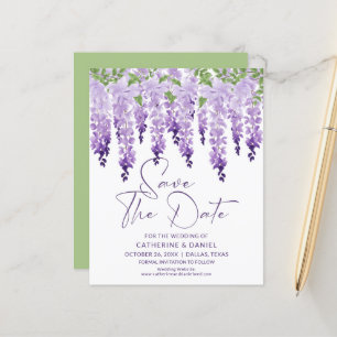Save the Date Watercolor Wisteria Wedding
