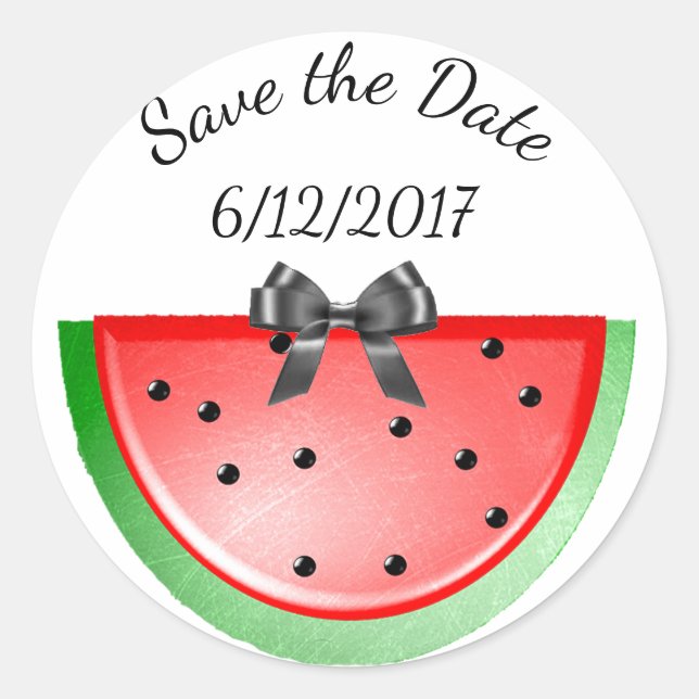 Save the Date, Watermelon Stickers Personalisiert (Vorderseite)