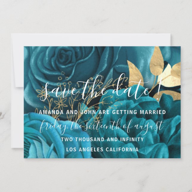 Save the Date Wedding Bride Floral Gold (Vorderseite)