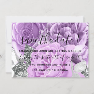 Save the Date Wedding Bride Rose Lila