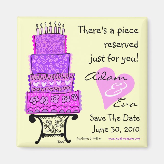 Save the Date Wedding Cake Magnet (Vorne)