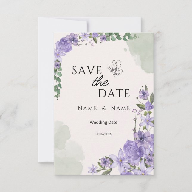 Save the Date Wedding Card (Vorderseite)