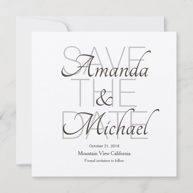 Save the Date Wedding Champagne Modernes Minimalis (Vorderseite)