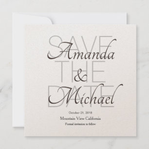 Save the Date Wedding Champagne Modernes Minimalis