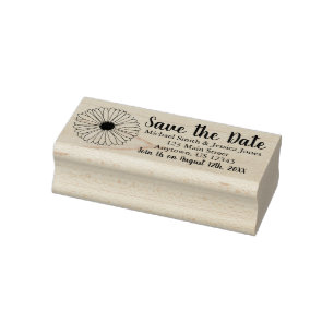 Save the Date Wedding Daisy Floral Blume Gummistempel